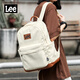 Lee【清倉特價(jià)】雙肩包男大容量通勤背包女休閑時(shí)尚旅行包大學(xué)生書(shū)包 米白拼棕【清倉特賣(mài)/可放14寸電腦】