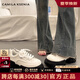 CAMILA KSENIA小白鞋子女2025新款夏季松糕底厚底增高休閑防滑運(yùn)動(dòng)鞋 米白色 37