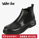 Walker Shop馬丁靴男【優(yōu)質(zhì)頭層牛皮】2025新款商務(wù)英倫切爾西靴厚底加絨男靴 黑色 40 （皮鞋碼）