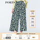 PORTS寶姿  新品商場同款女褲女裝高腰闊腿長褲女休閑褲LN8P056HPV001 黑色印花 XS (2)