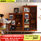 小萬家具北歐實(shí)木書柜家用玻璃門書架展示柜書房雜志柜儲(chǔ)物柜 莫古書柜-小號(hào)