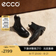 愛步（ECCO）切爾西靴女 女士百搭厚底增高牛皮靴 革新214793 黑色21479351052 37