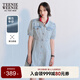 Teenie Weenie小熊女裝簡約夏甜酷休閑藍色泡泡袖牛仔A字連衣中裙