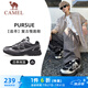 駱駝（CAMEL）追尋復(fù)古慢跑步男鞋厚底休閑運動鞋子 K14B09L7051 黑/銀灰 42