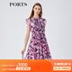 PORTS寶姿女裝春夏新品時(shí)尚碎花圓領(lǐng)短袖連衣裙LM8D240MPP109 丈青印花 M (6)