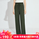 哥弟真的好（GIRDEAR）女裝松緊腰簡(jiǎn)約針織休閑長(zhǎng)褲女A100125 墨綠 S (2碼)