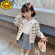 G.DUCKKIDS女童洋氣毛衣外套春秋兒童針織開(kāi)衫2024秋裝新款小童休閑秋季外搭 米色【KF50雪花開(kāi)衫】 90 cm