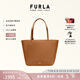 芙拉（FURLA）【限時優(yōu)惠】MIADIVA牛皮中號女士上班族休閑通勤手提托特包 棕色