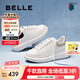 百麗（Belle）簡約舒適小白鞋女2025春新商場同款平穩(wěn)休閑板鞋D5Q1DAM5 白色/黑 35 (225mm)