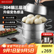 美廚（maxcook）蒸鍋全304不銹鋼36cm三層蒸鍋感溫復(fù)底湯鍋 燃?xì)怆姶艩t通用MCZ774