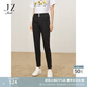 玖姿（JUZUI）商場(chǎng)同款休閑日常彈力鉛筆褲牛仔褲秋款JWDQ12117 素黑 L