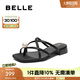 百麗（Belle）鐘楚曦同款珠珠女孩1.0新中式?jīng)鲂疀鲂珺1887BL4 墨染黑-拖鞋2.0 37 (235mm)