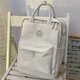 美杜雙肩包韓系學(xué)院風(fēng)少女雙肩包日系休閑書(shū)包純色大學(xué)生百搭背包七夕 日系純色雙肩包【白色】