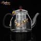 Bylure品牌玻璃煮茶壺高顏值純手工蒸煮茶器電陶爐家用高檔大容量花茶壺 喜上眉梢-大號（1500mL）-長(cháng)嘴