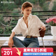 Olrain歐芮兒長(cháng)袖襯衫女春裝寬松顯瘦經(jīng)典休閑通勤襯衣 米白色 M 160/84A