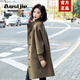 Aosijie高端品牌女裝 雙面羊絨羊毛大衣女2022年秋冬季新款氣質(zhì)寬松顯瘦小個(gè)子中長款毛呢外套 綠色 M 130-150斤（寬松版型）