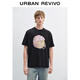 UR秋季新款男裝休閑搞怪印花棉質(zhì)寬松短袖T恤UUY450003 黑色 L