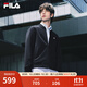 FILA 斐樂(lè)官方男子針織長(zhǎng)袖外套2025秋季新款時(shí)尚休閑商務(wù)行政棒球服 傳奇藍(lán)-NV L 175/96A/L