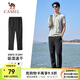 駱駝（CAMEL）速干透氣運(yùn)動(dòng)褲男跑步休閑直筒梭織褲子女 J15BAXN075，幻影黑，男 XL