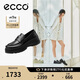 愛步（ECCO）樂福鞋 時尚厚底增高休閑皮鞋女 蹤跡30女鞋系列220723 黑色 38