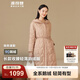 波司登（BOSIDENG）輕薄鵝絨羽絨服女中長(cháng)90絨收腰顯瘦商務(wù)通勤保暖連帽外套 淡栗摩卡7583 S 160/84A