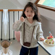女童毛衣外套春秋2025新款韓系10歲女孩洋氣秋裝兒童拉鏈針織上衣 巖白色拉鏈毛衣【高品質(zhì)】 140