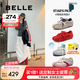 百麗（Belle）周雨彤同款跳跳糖25秋新網(wǎng)面透氣德訓(xùn)鞋休閑鞋B2432CM5預(yù)售 紅色【周雨彤同款跳跳糖】 38 (240mm)