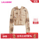 LALABOBO美拉德櫻桃開(kāi)襟純棉短連帽衛(wèi)衣女春秋新款休閑上衣LBDC-WSTS22 米色 M