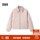 森馬（Semir）棉服女燈芯絨翻領(lǐng)菱形格復古2024冬三防寬松輕薄棉衣109724112007