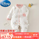 迪士尼（Disney）嬰兒衣服秋冬季保暖純棉a類(lèi)薄棉服裝連體衣新生兒夾棉長(cháng)袖哈衣寶 粉色小鵝薄棉連體衣 73cm 73碼建議5-7個(gè)月體重13斤-18斤