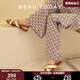 BEAUTODAY【小冉同款】羅馬涼鞋女款2025新款夏季外穿百搭真皮涼鞋平底女鞋 復(fù)古棕（不可水洗） 37