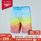 速比濤（Speedo）18英寸復(fù)古印花男子經(jīng)典沙灘褲游泳健身舒適快干 藍(lán)色/粉色 XL 