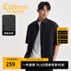 卡賓（CABBEEN）【字母印花】男裝格子短袖襯衫寬松休閑夏季半袖外套高級(jí)襯衣 煤黑色01 L /175/50