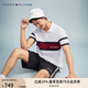 TOMMY HILFIGER【拼色刺繡】夏季男純棉珠地網(wǎng)眼通勤翻領(lǐng)短袖T恤POLO02829 白色YBR L （推薦：150-165斤）