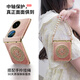 FEIIE【中軸創(chuàng)意·帶掛鏈】適用華為Pocket2手機殼P60POCKET浮雕磁吸中軸保護(hù)套P50金梵寶相圖S復(fù)古國潮 帶短款手鏈【金梵寶相圖粉】高端皮紋款 華為 Pocket 2