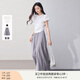 香影【仙女褲】灰色裙褲女垂感2025夏裝新款顯瘦寬松大褲腳闊腿褲 套裝1 T恤+灰色裙褲 L 165/88A/110-125斤