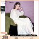 三彩2025春季新款萊賽爾連衣裙A字裙吊帶裙兩件套長裙女