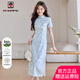 AEMAPE旗袍女新中式2025新款夏季今年流行優(yōu)雅知性高端真絲桑蠶絲連衣裙 花色 L