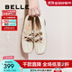 百麗（Belle）博主同款羊皮蝴蝶結時(shí)裝瑪麗珍鞋女25春季新款優(yōu)雅淺口鞋B2542AQ5 米白 37 (235mm)