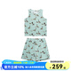Milkbarn2025春夏新品兒童背心短褲套裝男女童童裝寶寶莫代爾衣服 青影雁韻 100 (2-3歲-參考身高90-100cm)