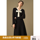 獨(dú)束大碼女裝正反兩穿撞色連衣裙2024冬季新品甜美氣質(zhì)中長(zhǎng)款裙子 靜謐黑 XL (尺碼：3)