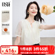 歐莎（OSA）短袖雪紡衫女2025新款女士夏裝氣質(zhì)顯瘦新中式刺繡國風(fēng)女款上衣 淺杏色 XL