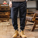 大嘴猴（paul frank）工裝褲男士美式休閑褲男冬季束腳褲子男寬松男褲 黑色 XL