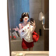 韓系卡通kitty斜肩短袖t恤女夏季2025新款設(shè)計(jì)感修身顯瘦百搭上衣 白色 M