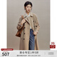 自巧（ZIQIAO）小個子雙面羊絨大衣女2023冬季新款雙排扣氣質(zhì)中長毛呢外套 卡其綠 S (3碼)