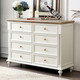 一具一家美式實(shí)木八斗柜白色奶油風(fēng)客廳靠墻邊柜多抽屜主臥床尾柜儲物柜子 可可蛋奶白+ 希法卡其灰 純原木無(wú)輔材