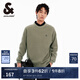 杰克·瓊斯（JACK&JONES）秋季新款男裝潮流毛衣oversized刺繡上衣毛衫舒適百搭純色針織衫 E06 淺橄欖綠 L 180