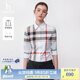 HAZZYS哈吉斯女裝 春季款女格紋都市通勤風(fēng)長(zhǎng)袖襯衫女ASCSK1BAF02 藍(lán)色BL S (155/80A 36)