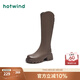熱風(fēng)（Hotwind）顯瘦長靴通勤百搭女靴復(fù)古氣質(zhì)騎士靴時(shí)尚休閑西部靴 02棕色（溫暖絨里3841） 37 (235mm)