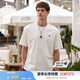 哈吉斯（HAZZYS）男女裝 夏季【PHIZ系列】情侶款復(fù)古繡花寬松圓領(lǐng)T恤 米黃色OW -男 M （170/92A 46） （尺碼偏大）男